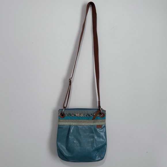 Fossil Key Per Coated Canvas Blue‎ Crossbody Bag Man Made materials - Picture 1 of 5